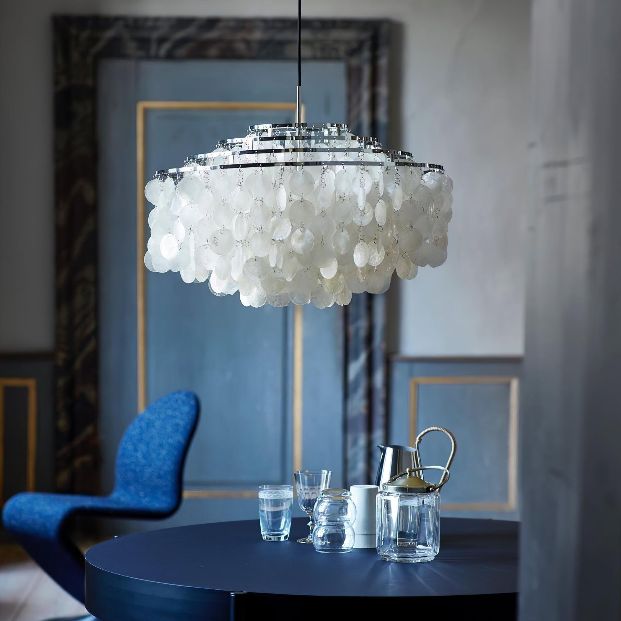 Elios Elegant Capiz Shell Chandelier - Letslighting