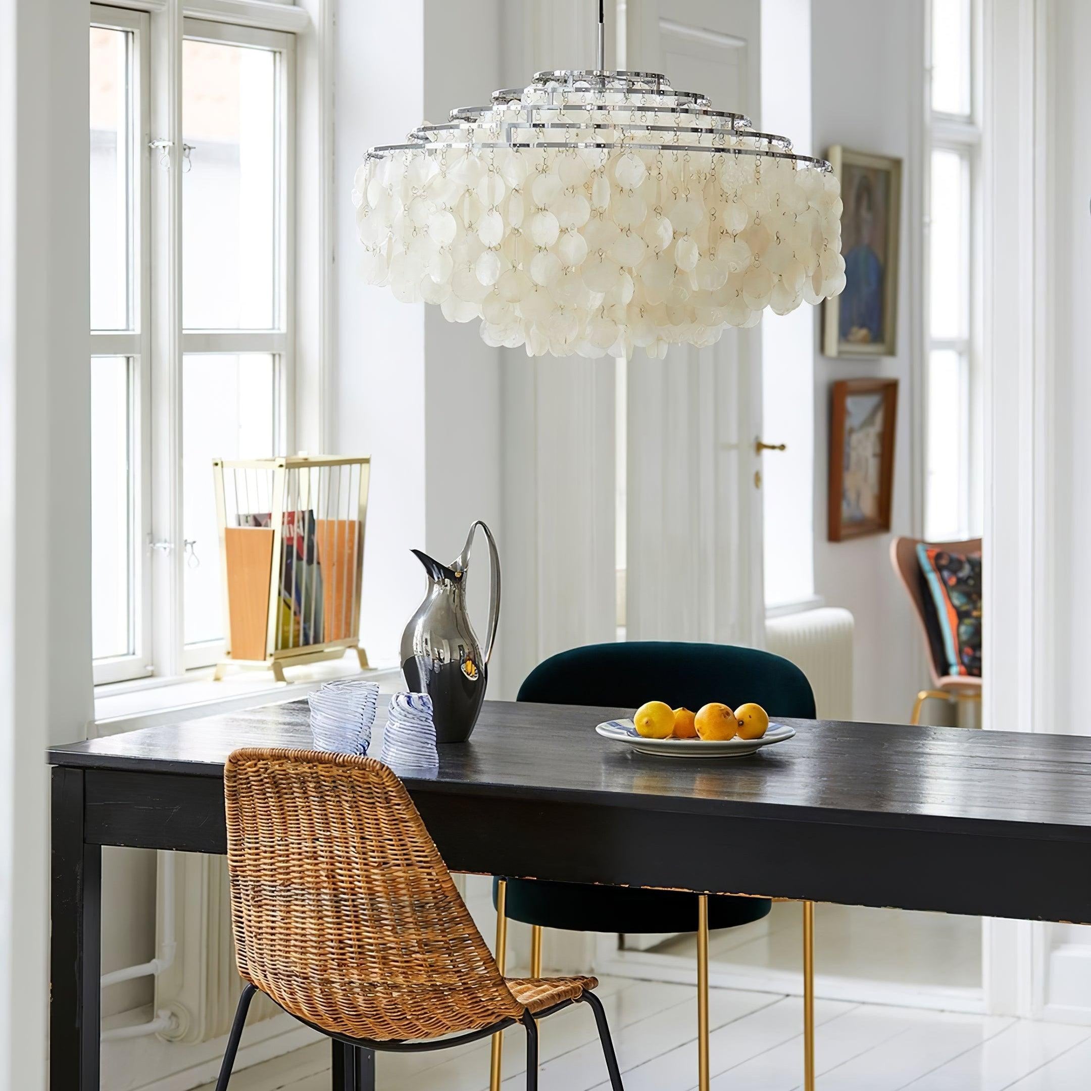 Elios Elegant Capiz Shell Chandelier - Letslighting