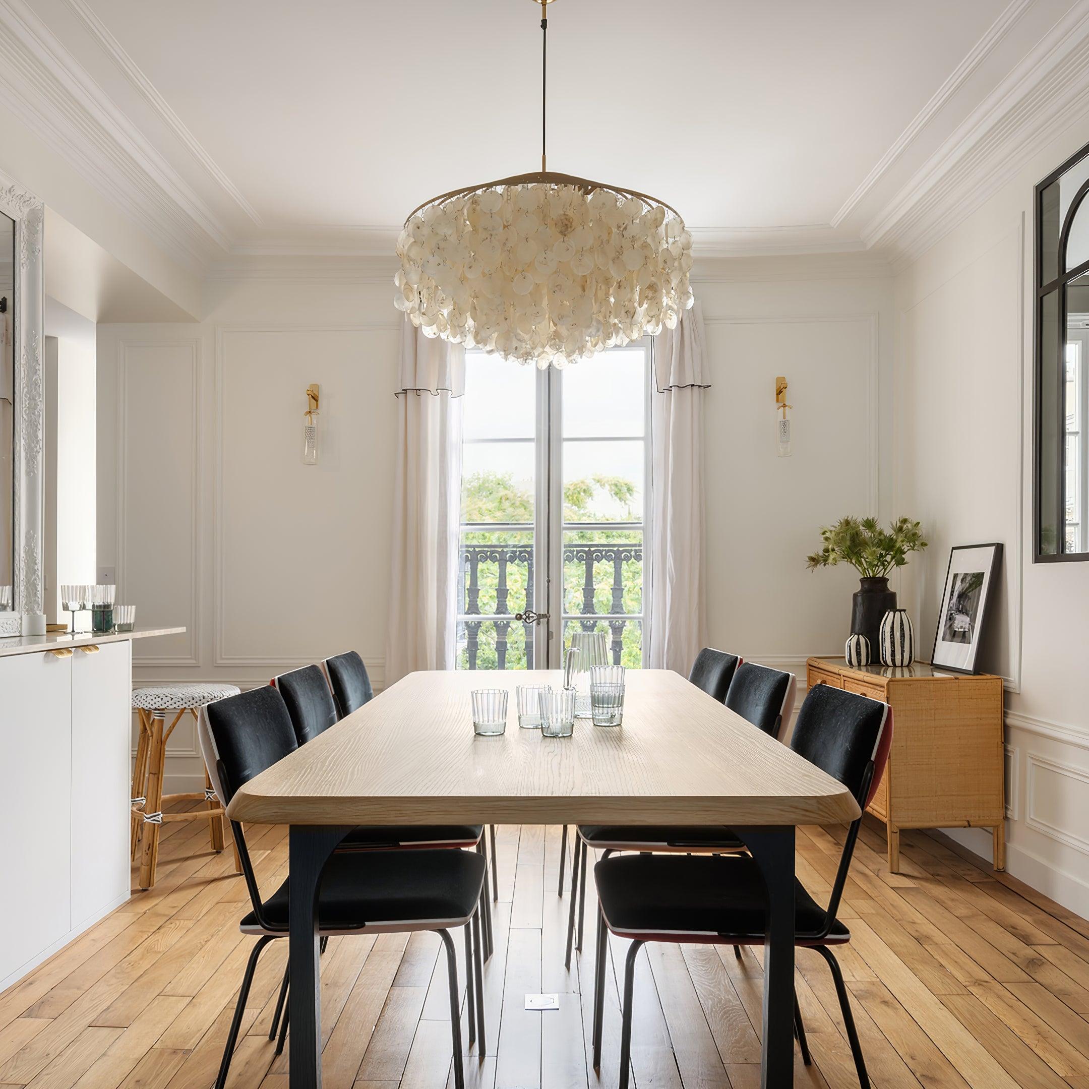 Elios Elegant Capiz Shell Chandelier - Letslighting