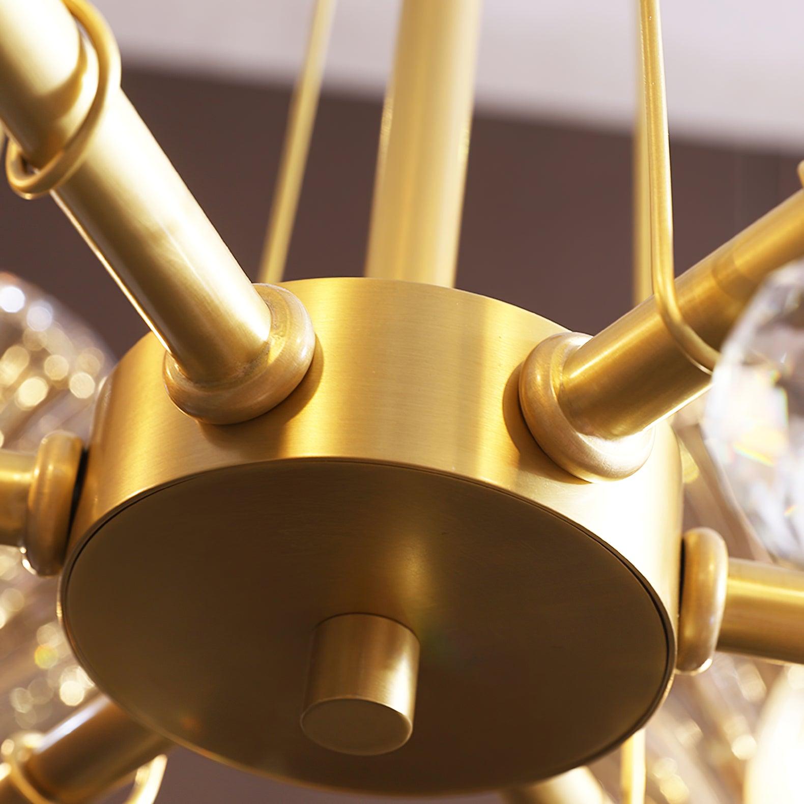 Lustra Chandelier Shell Crystal Leaf Copper - Letslighting