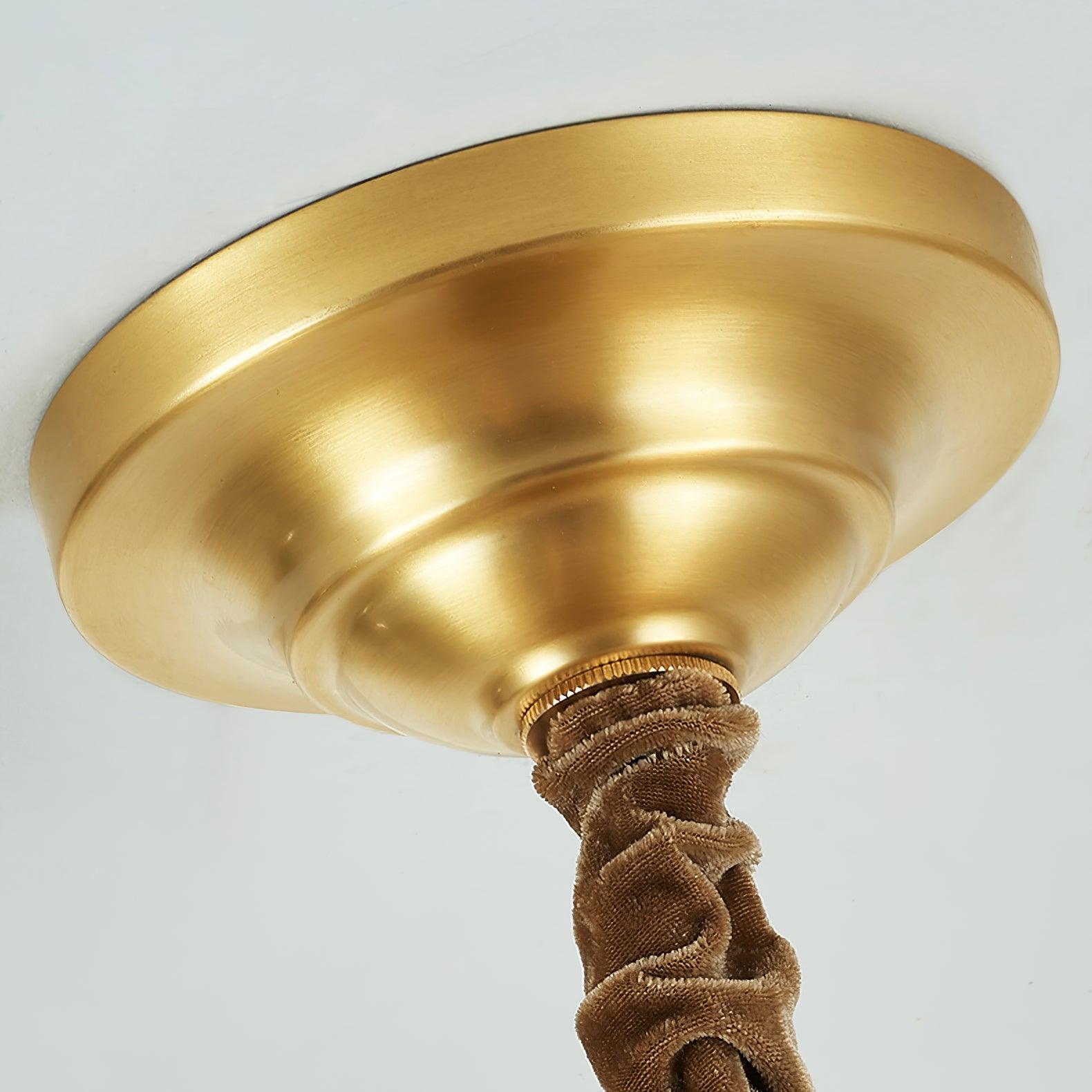 Lustra Chandelier Shell Crystal Leaf Copper - Letslighting