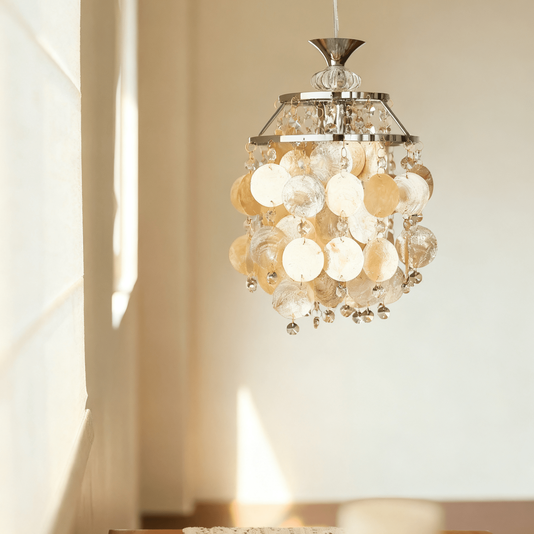 Shell Elegant Crystal Glass Pendant Light