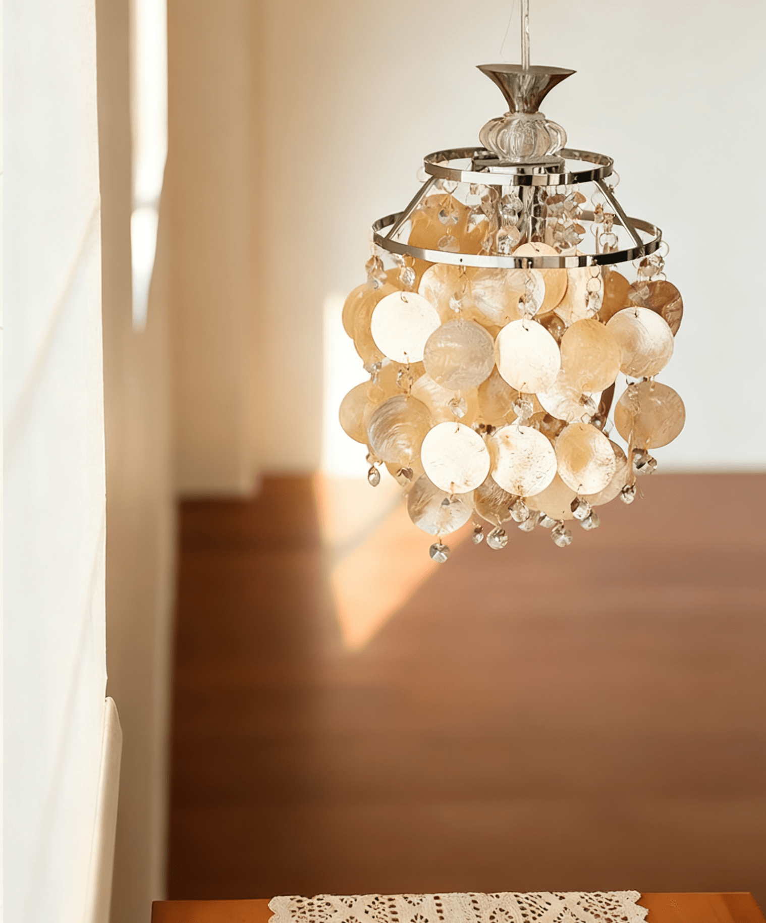 Shell Elegant Crystal Glass Pendant Light