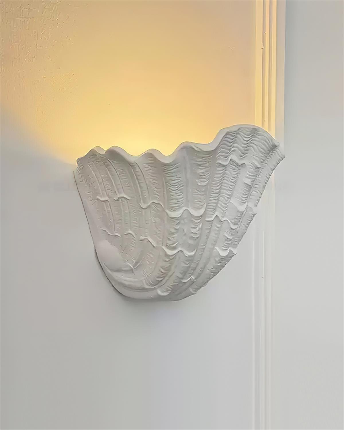 Wall Lamp Shell Plaster Handcrafted Seashell Shape Artistic - Letslighting