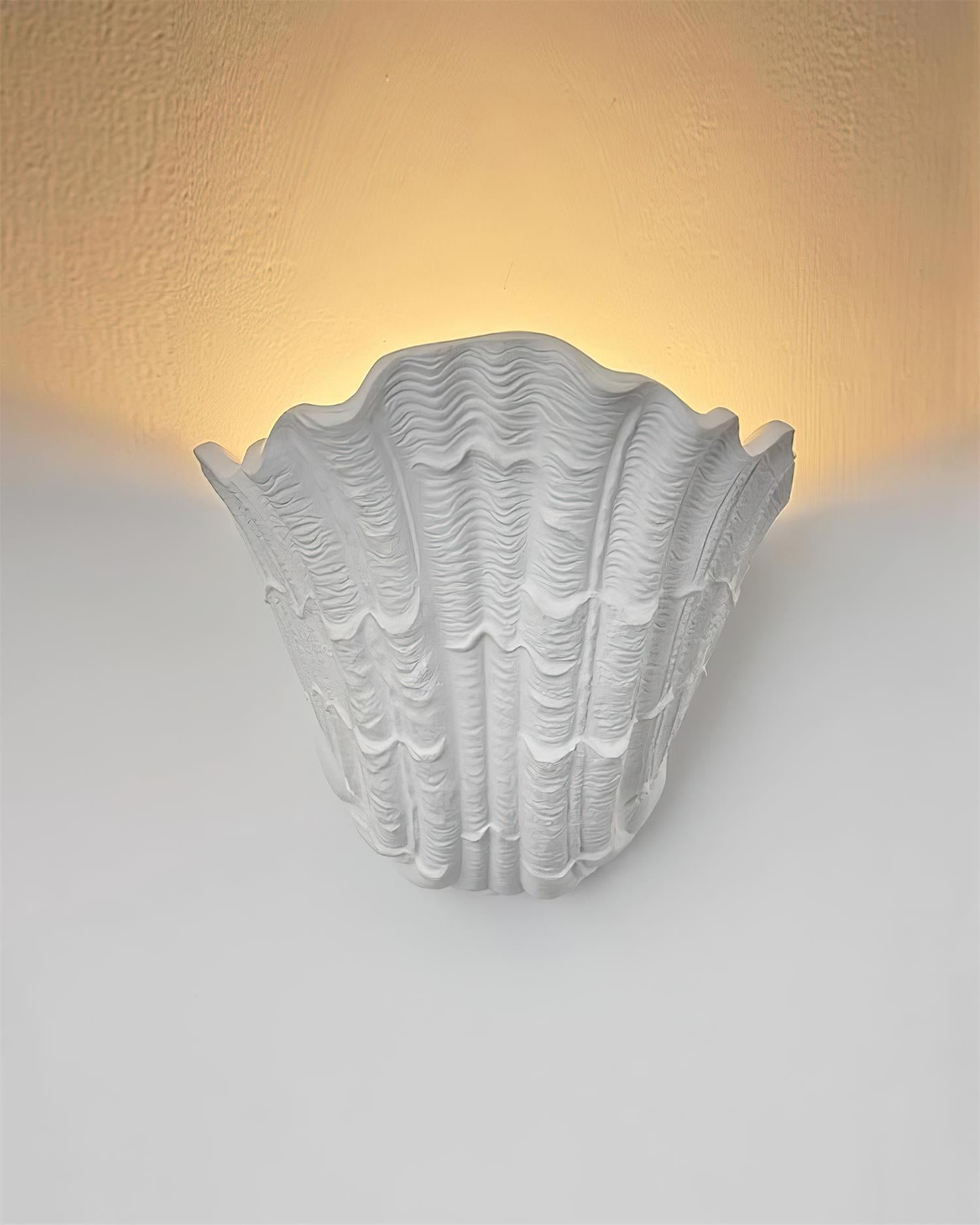 Wall Lamp Shell Plaster Handcrafted Seashell Shape Artistic - Letslighting
