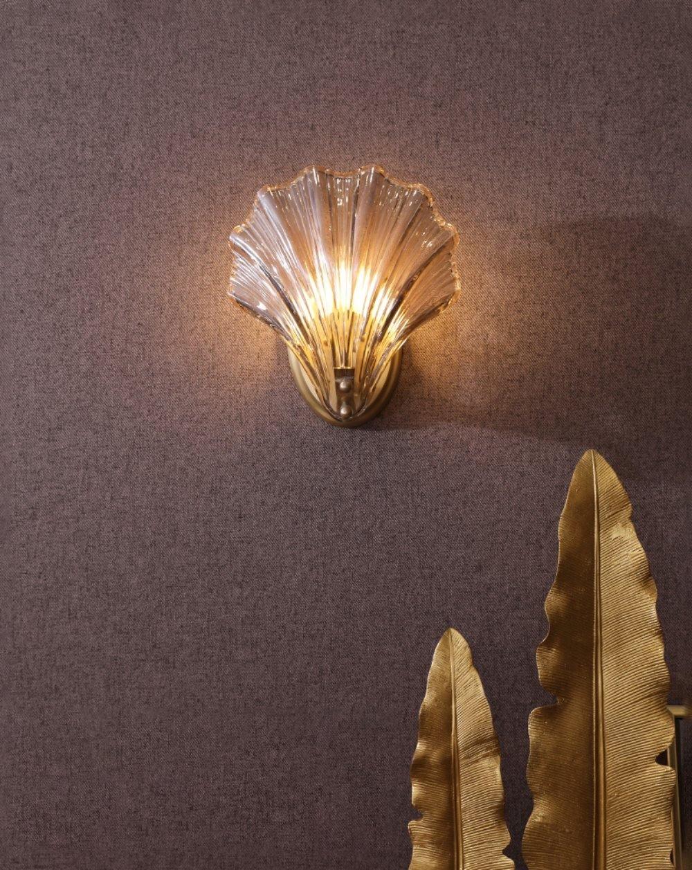 Respected Premium Elegance Brass Glass Wall Light - Letslighting
