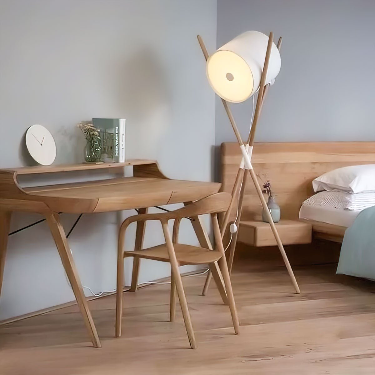 Colton Contemporary Wood Floor Lamp - Letslighting