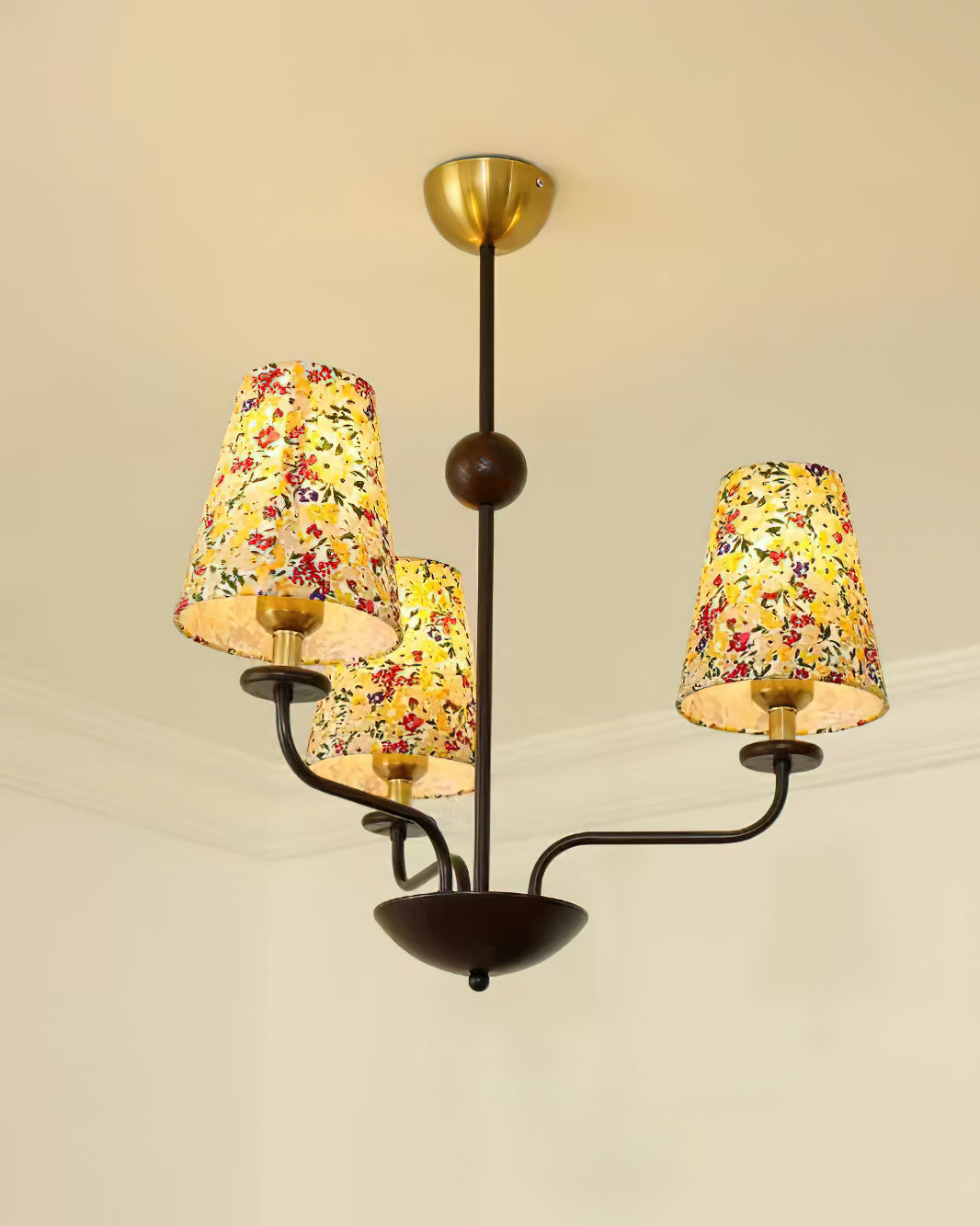 Siena Chandelier Floral Fabric Shade Six-Arm - Letslighting