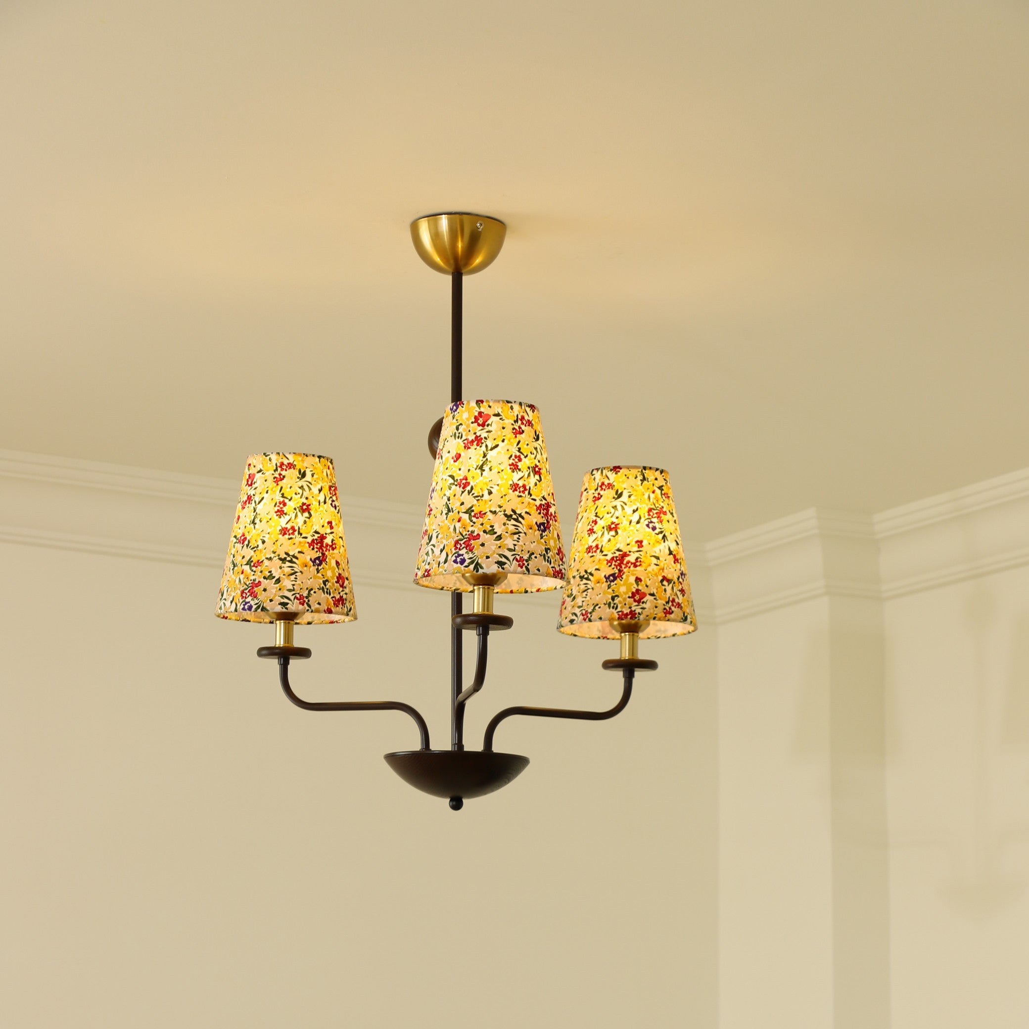 Siena Chandelier Floral Fabric Shade Six-Arm - Letslighting