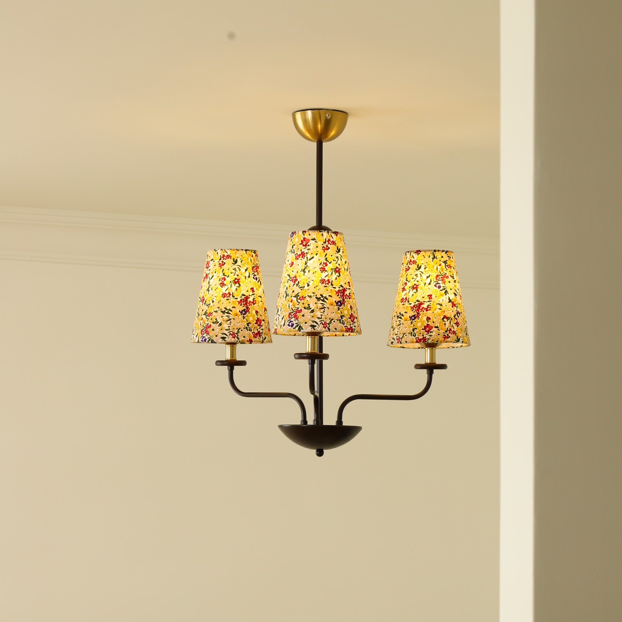 Siena Chandelier Floral Fabric Shade Six-Arm - Letslighting