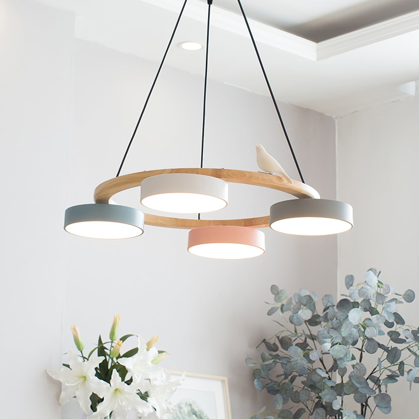 Muto Chandelier Bird Round