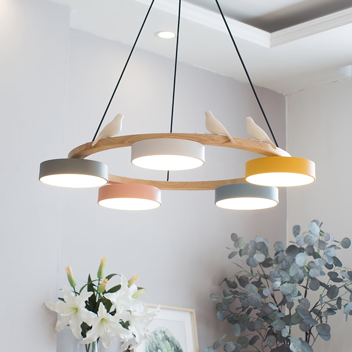 Muto Chandelier Bird Round