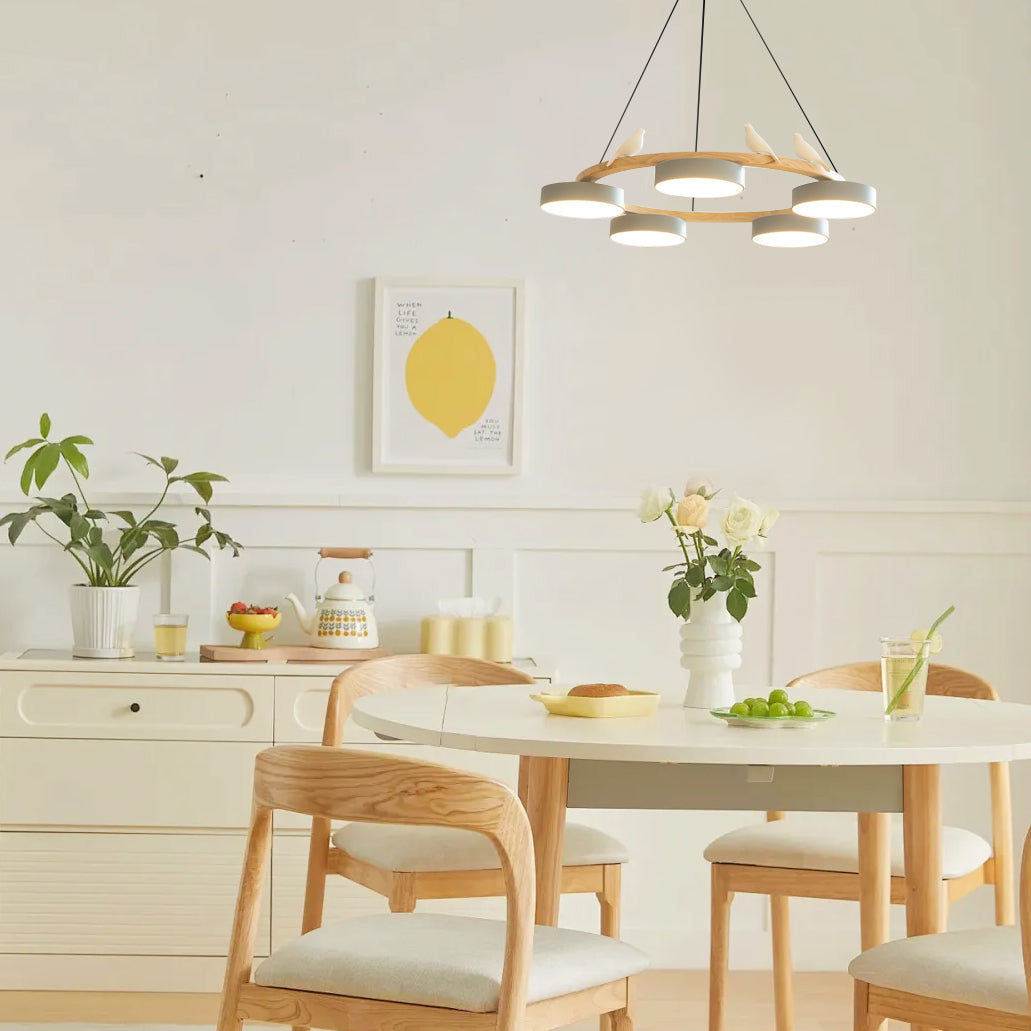 Muto Chandelier Bird Round