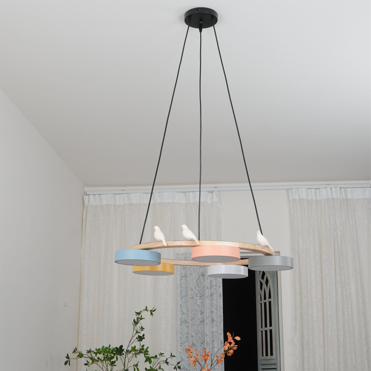 Muto Chandelier Bird Round