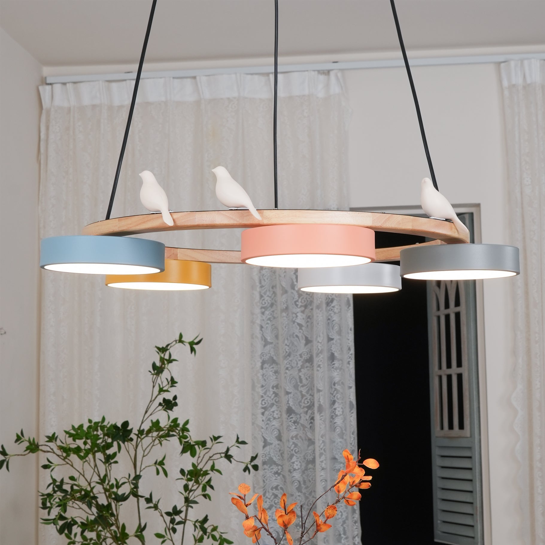 Muto Chandelier Bird Round