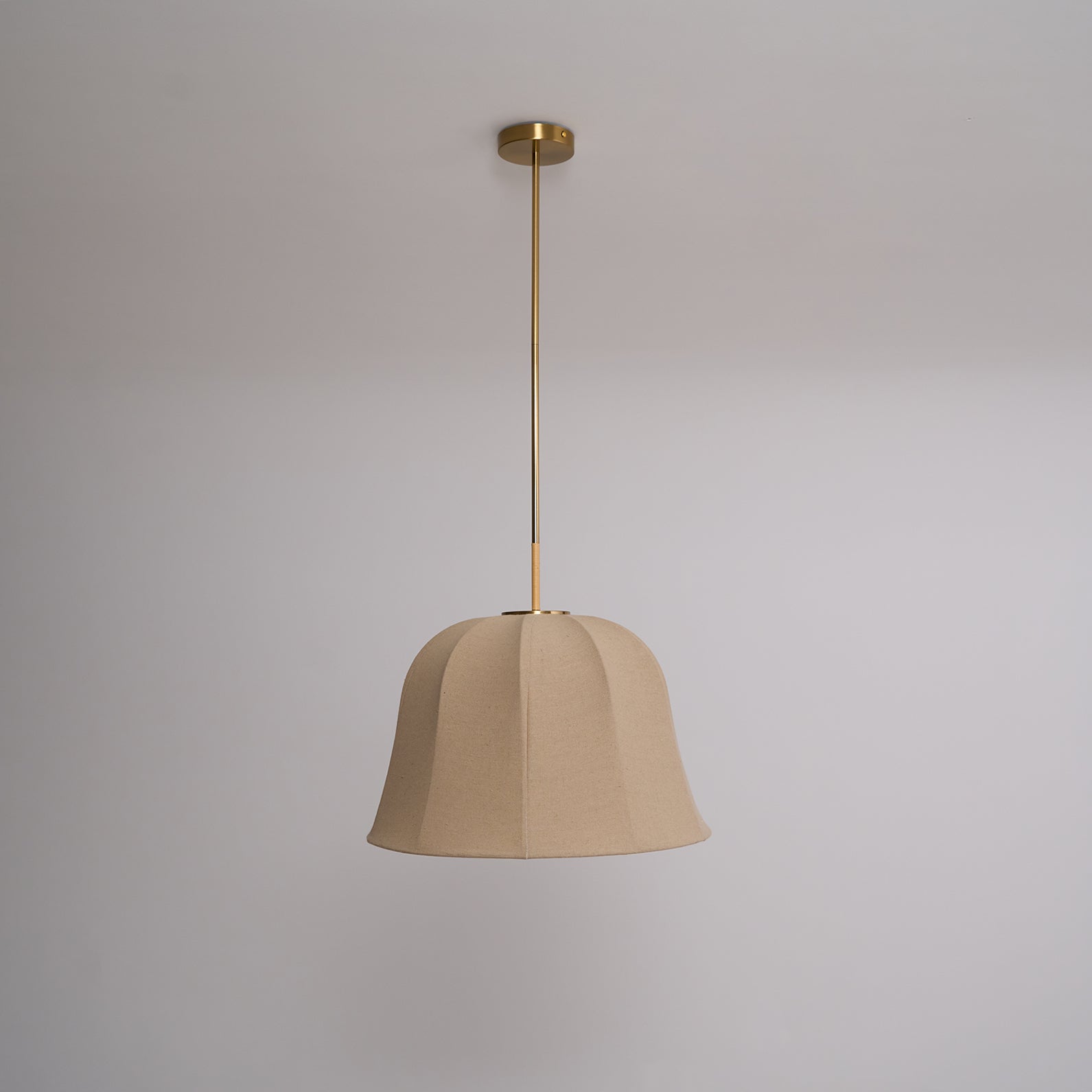 Ritta Bell Brass Pendant Lightm Fabric Line - Letslighting