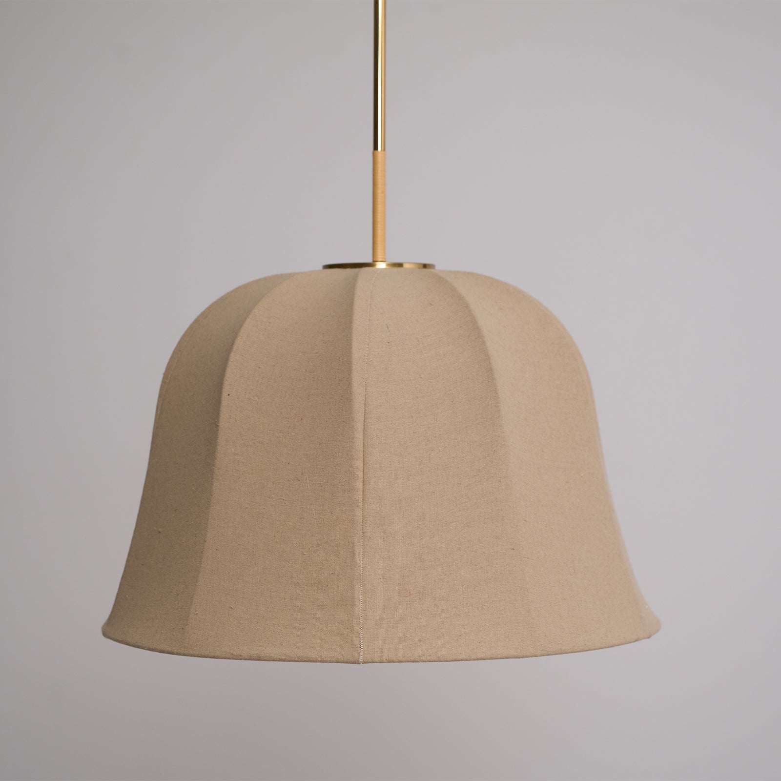 Ritta Bell Brass Pendant Lightm Fabric Line - Letslighting