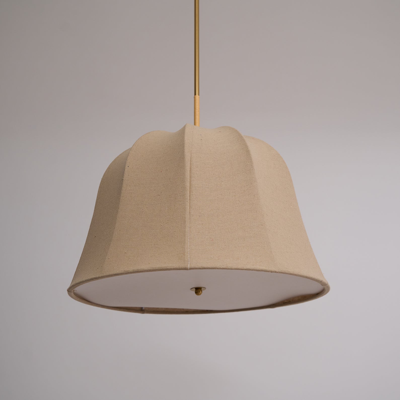 Ritta Bell Brass Pendant Lightm Fabric Line - Letslighting