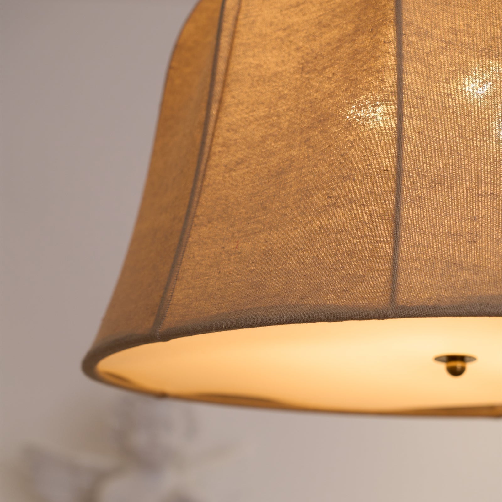 Ritta Bell Brass Pendant Lightm Fabric Line - Letslighting