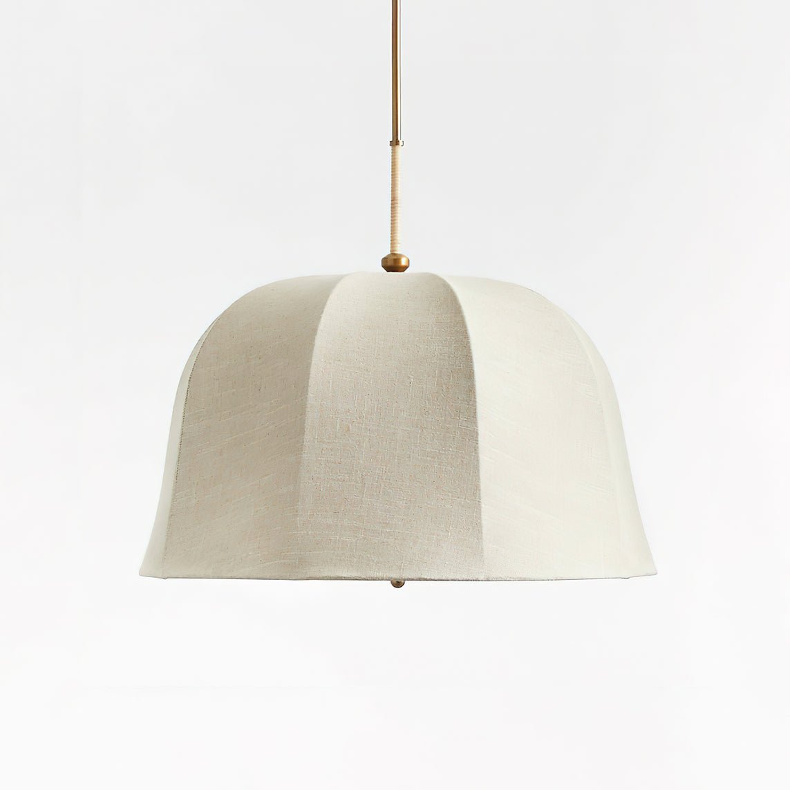 Ritta Bell Brass Pendant Lightm Fabric Line - Letslighting