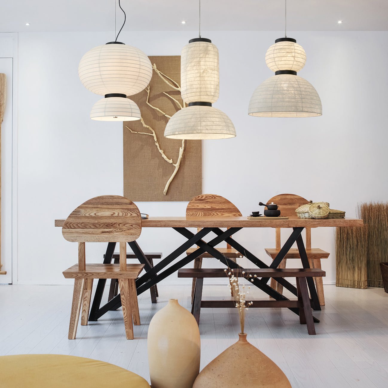 Uldoror Traditional Art Modern Silk Pendant Light - Letslighting