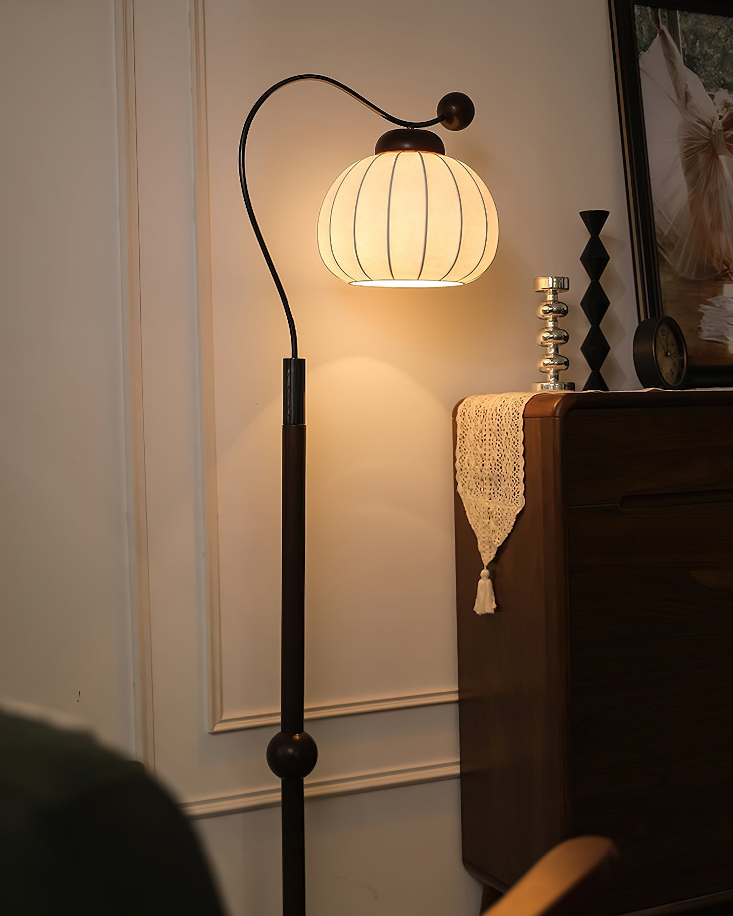 Thalis Silk Wood Floor Lamp - Letslighting