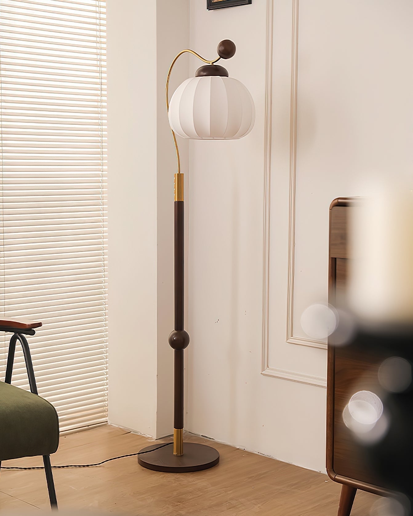 Thalis Silk Wood Floor Lamp - Letslighting