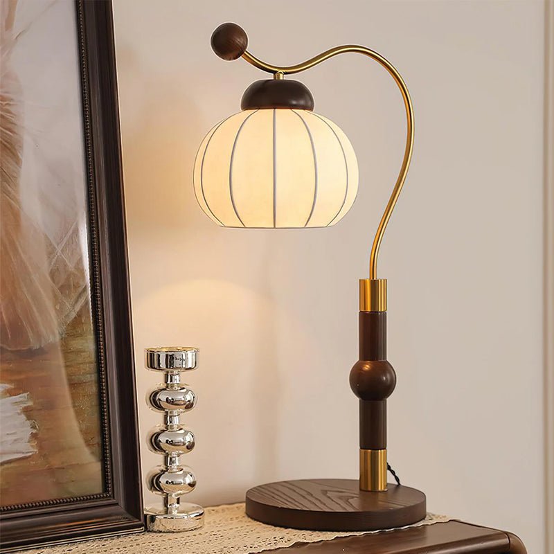 Zyran Silk Wood Retro Table Lamp - Letslighting