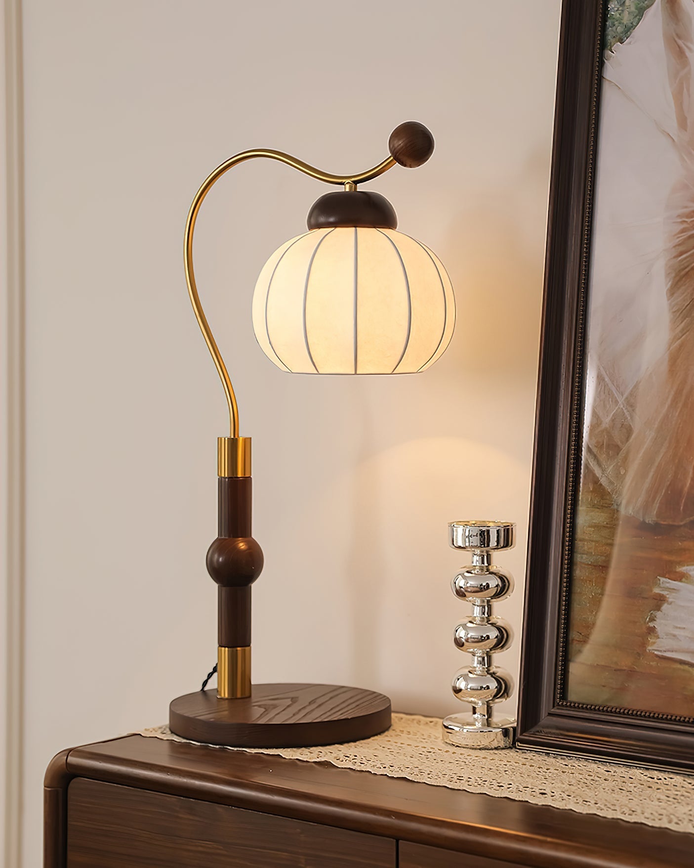 Zyran Silk Wood Retro Table Lamp - Letslighting
