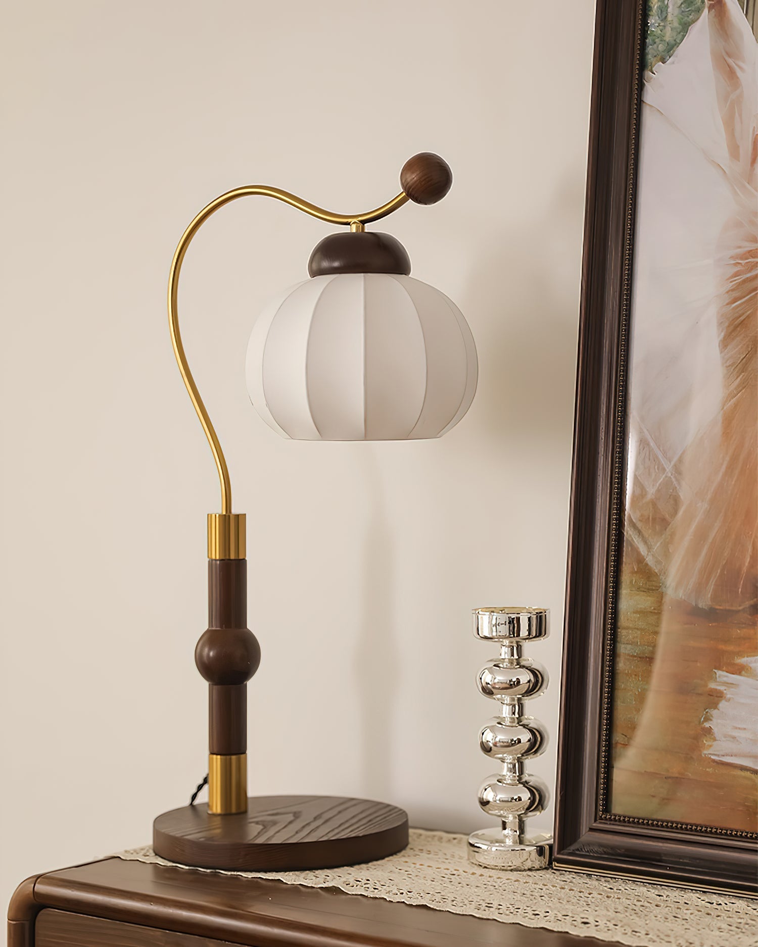 Zyran Silk Wood Retro Table Lamp - Letslighting