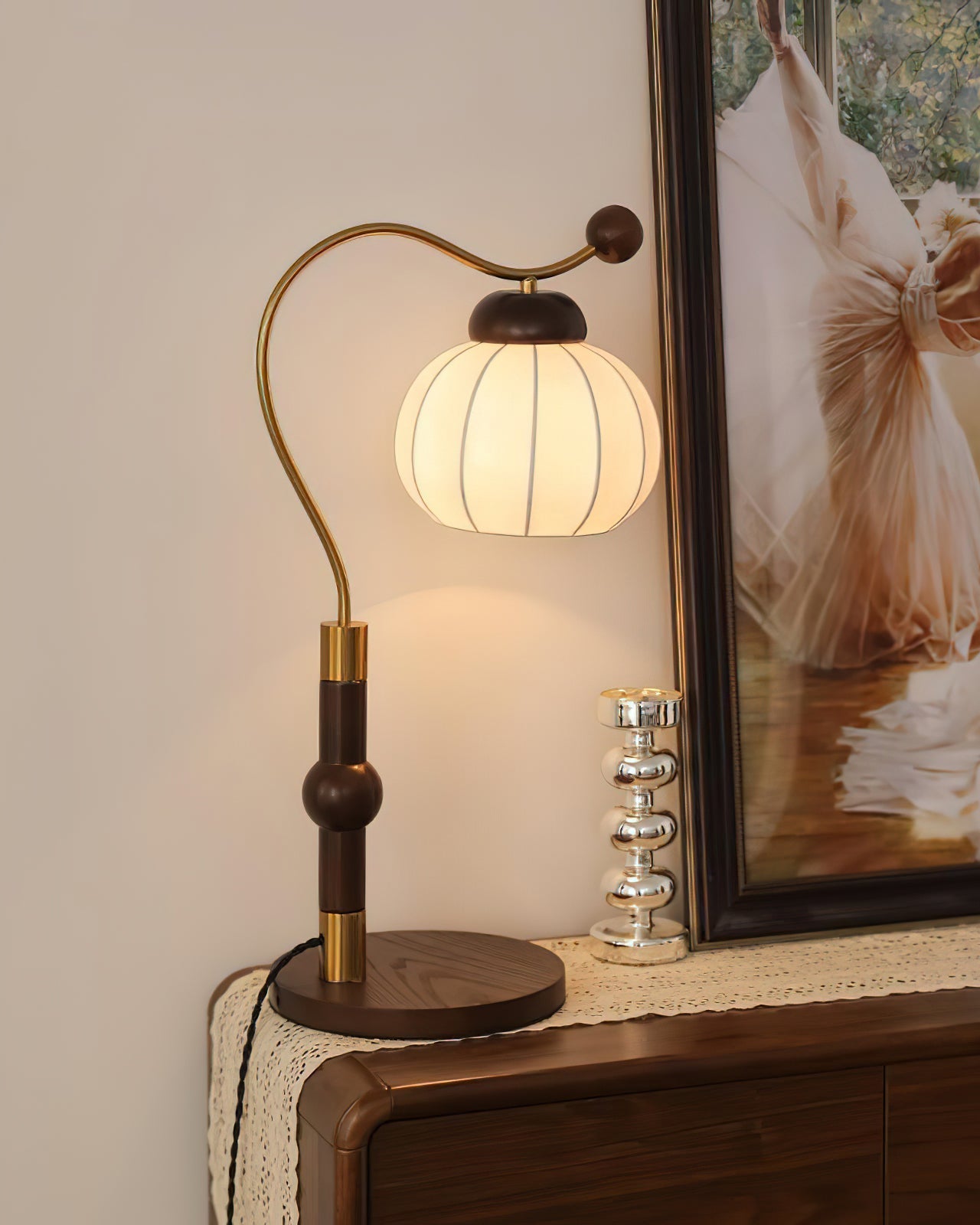Zyran Silk Wood Retro Table Lamp - Letslighting