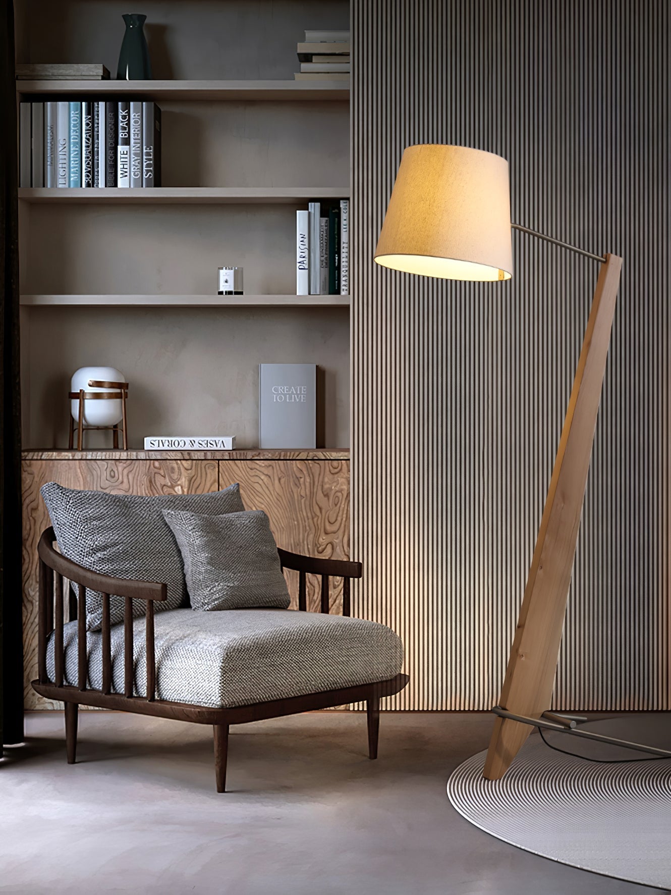 Torix Wood Fabric Floor Lamp - Letslighting