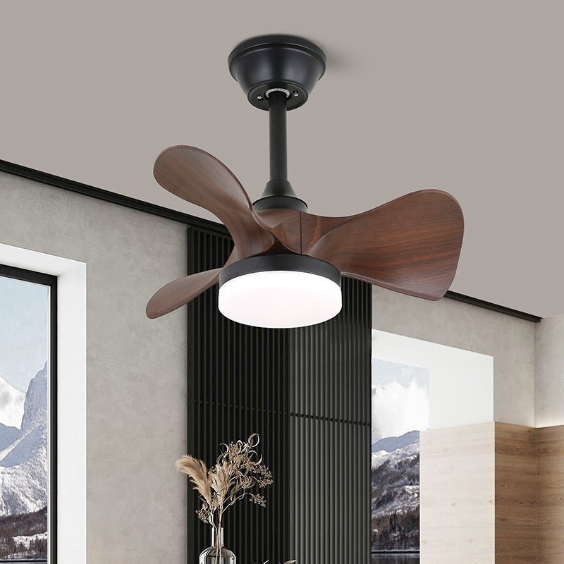 Arden Minimalist Black Wood Ceiling Fan Light - Letslighting