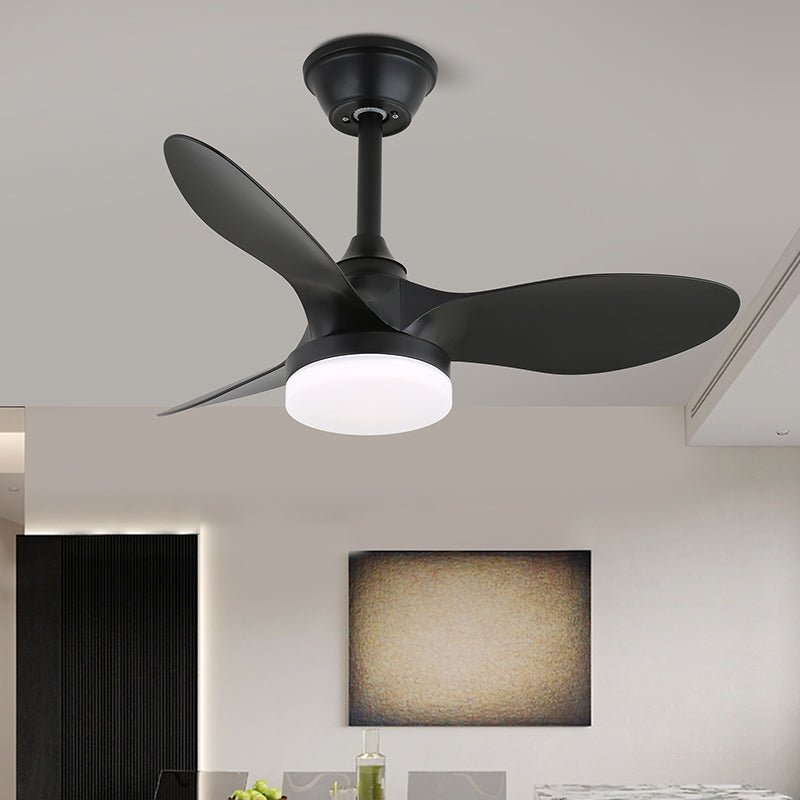 Arden Minimalist Black Wood Ceiling Fan Light - Letslighting