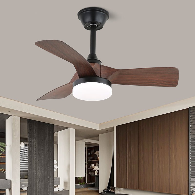 Arden Minimalist Black Wood Ceiling Fan Light - Letslighting