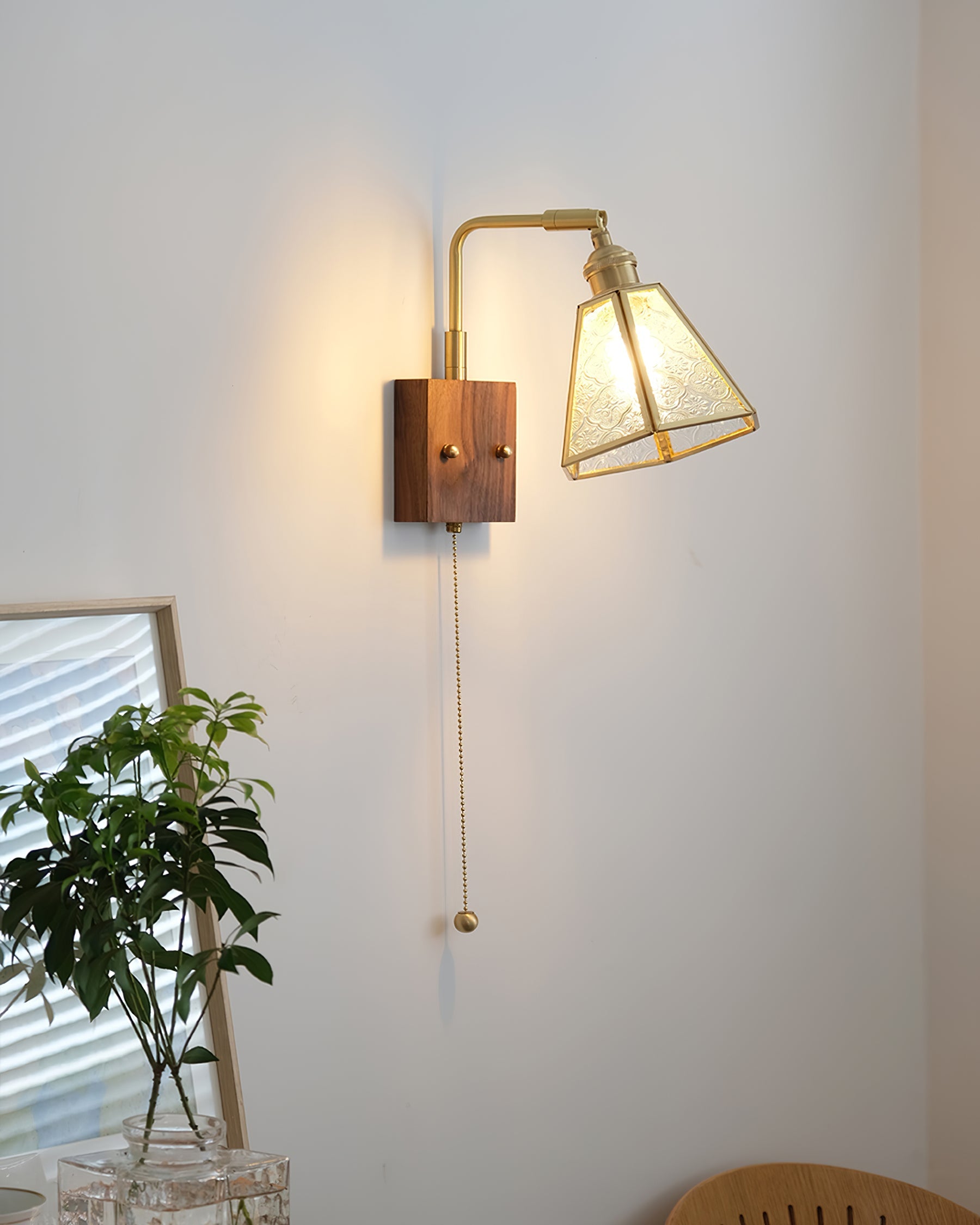 Simone Wall Lamp Floral Glass - Letslighting