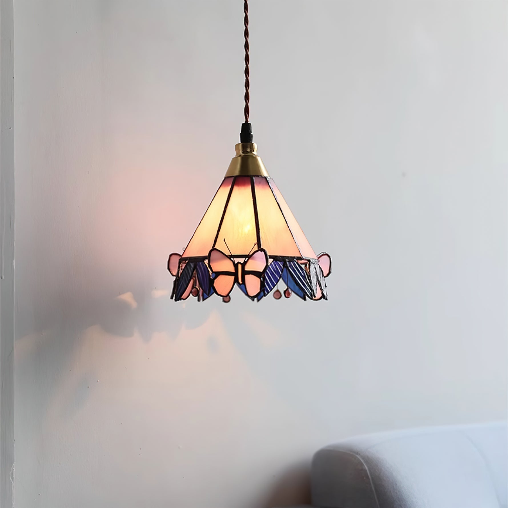 Tiffany Butterfly Tiffany Pink Pendant Light - Letslighting