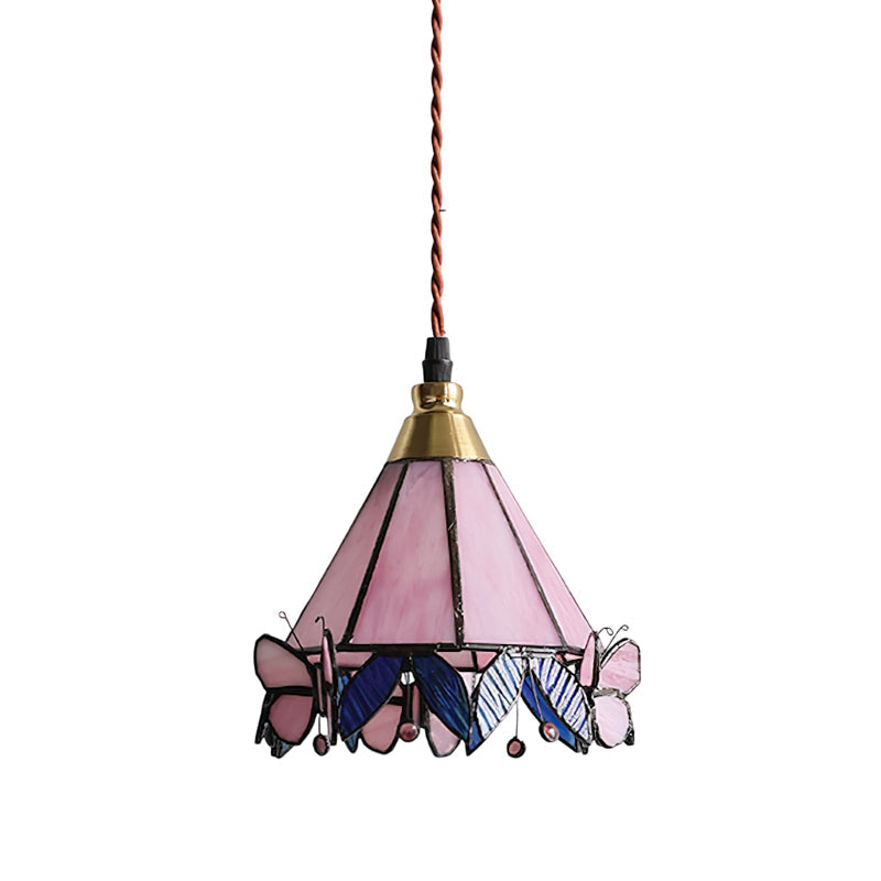 Tiffany Butterfly Tiffany Pink Pendant Light - Letslighting