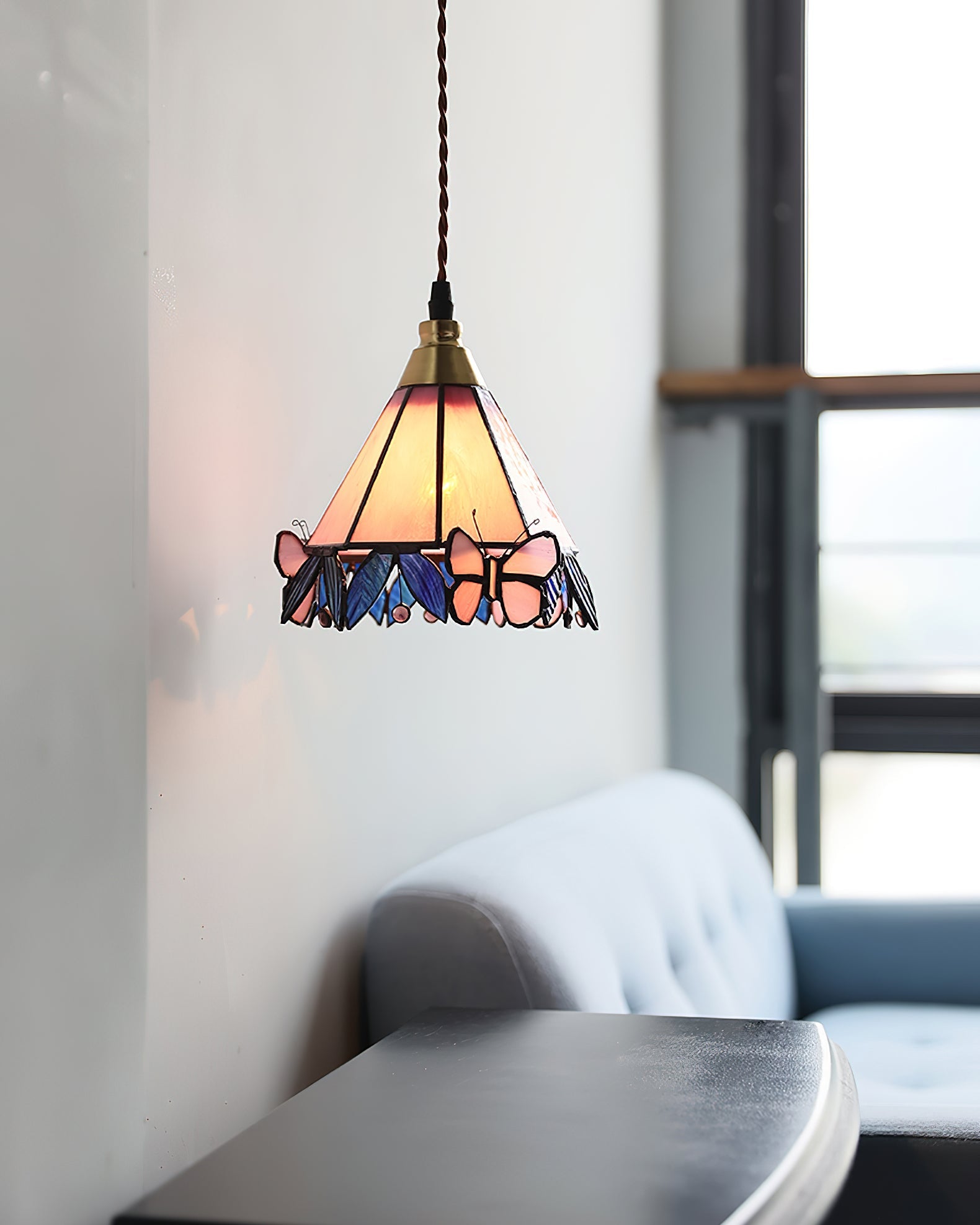 Tiffany Butterfly Tiffany Pink Pendant Light - Letslighting