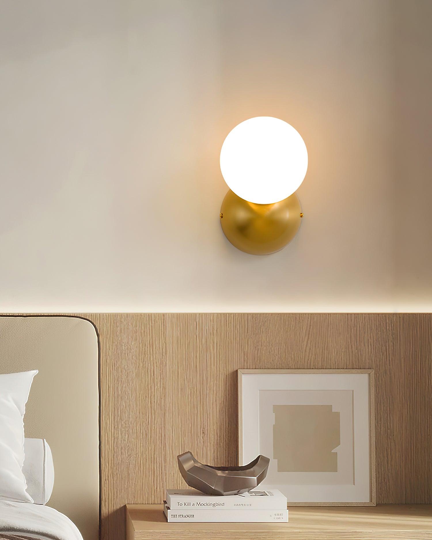 Lysola Sphere Glass Brass Wall Light - Letslighting