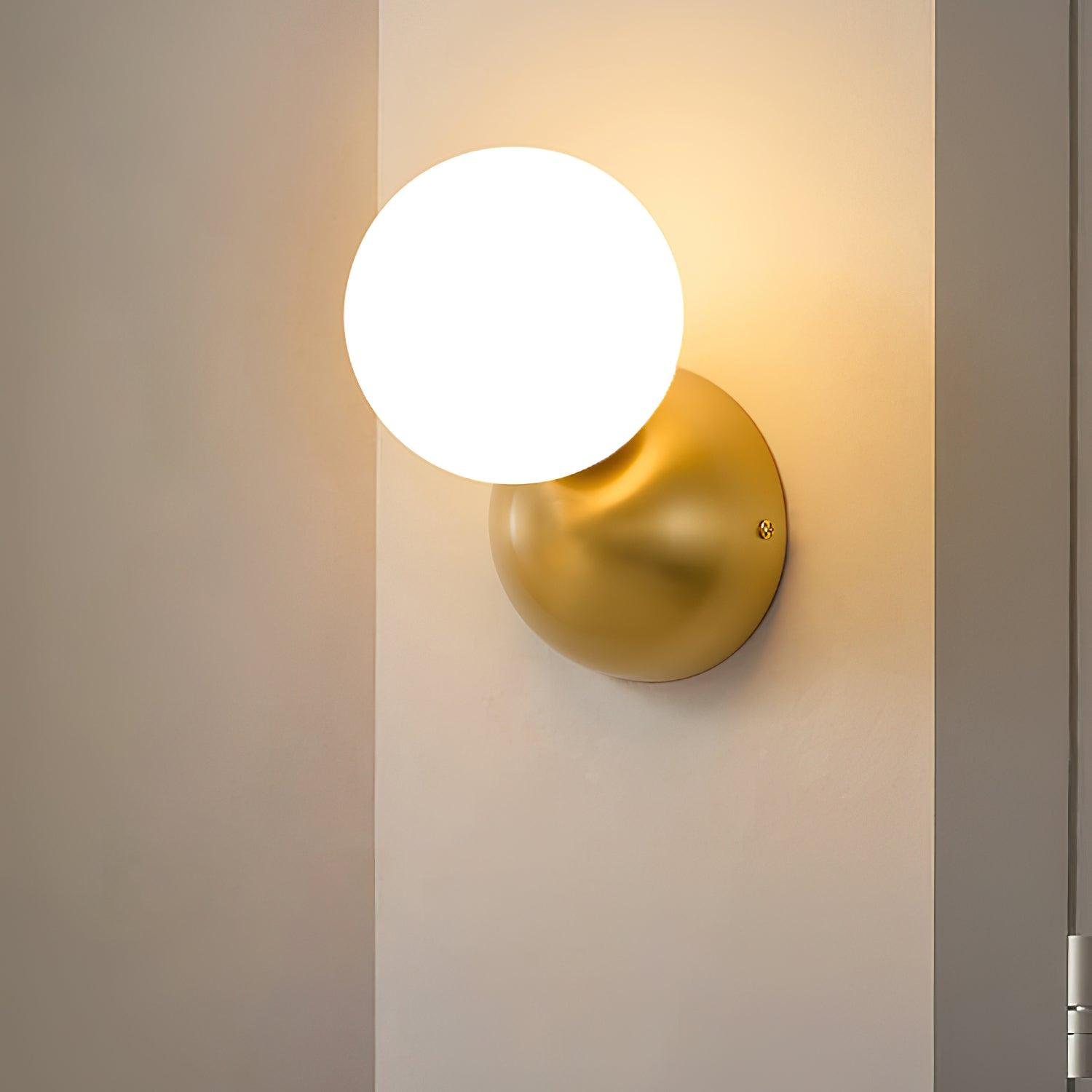 Lysola Sphere Glass Brass Wall Light - Letslighting