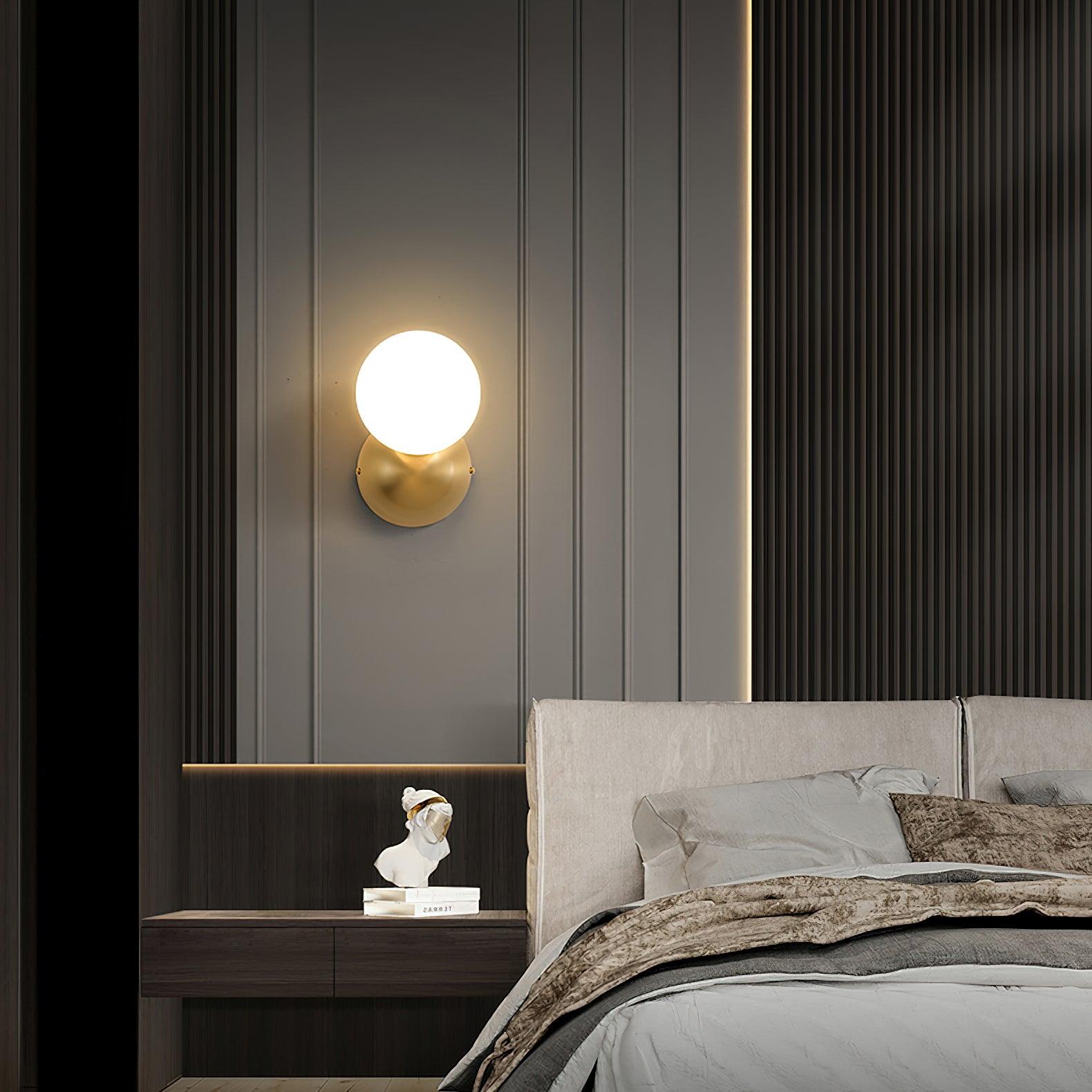 Lysola Sphere Glass Brass Wall Light - Letslighting