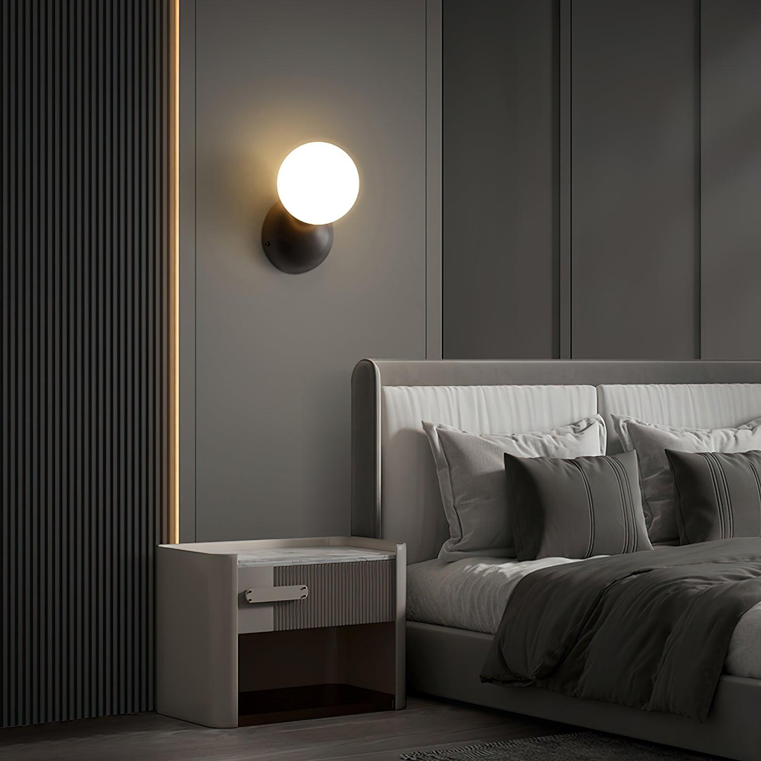 Lysola Sphere Glass Brass Wall Light - Letslighting