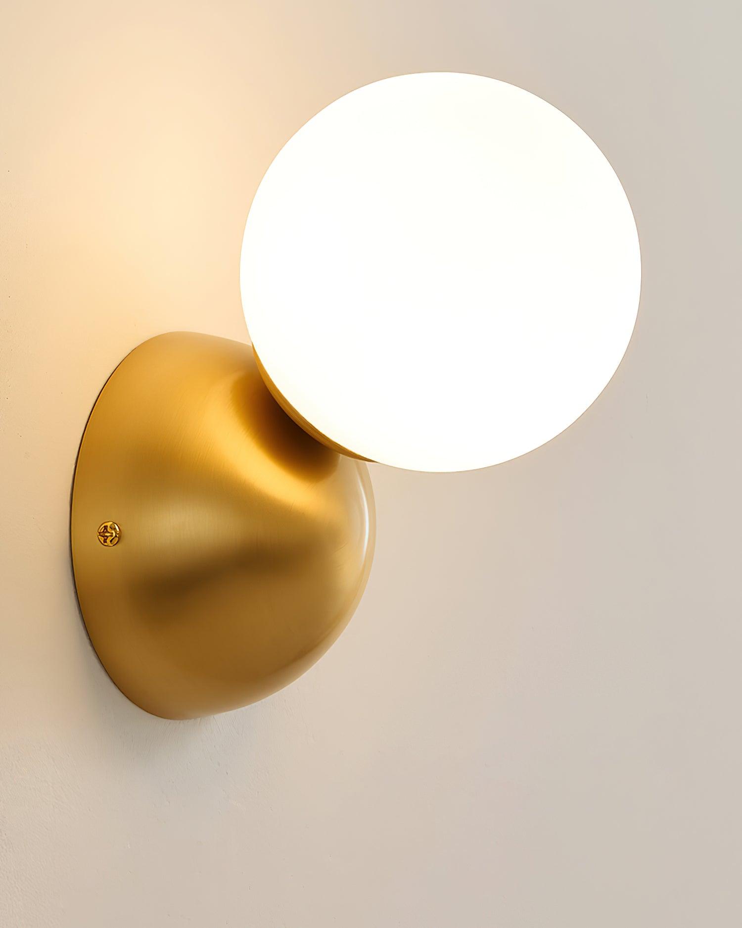 Lysola Sphere Glass Brass Wall Light - Letslighting