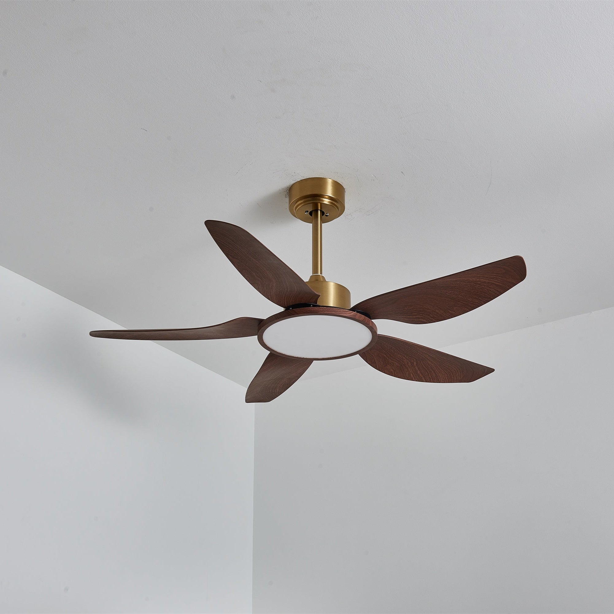 Aurelia Modern Wood Brass Ceiling Fan Light - Letslighting