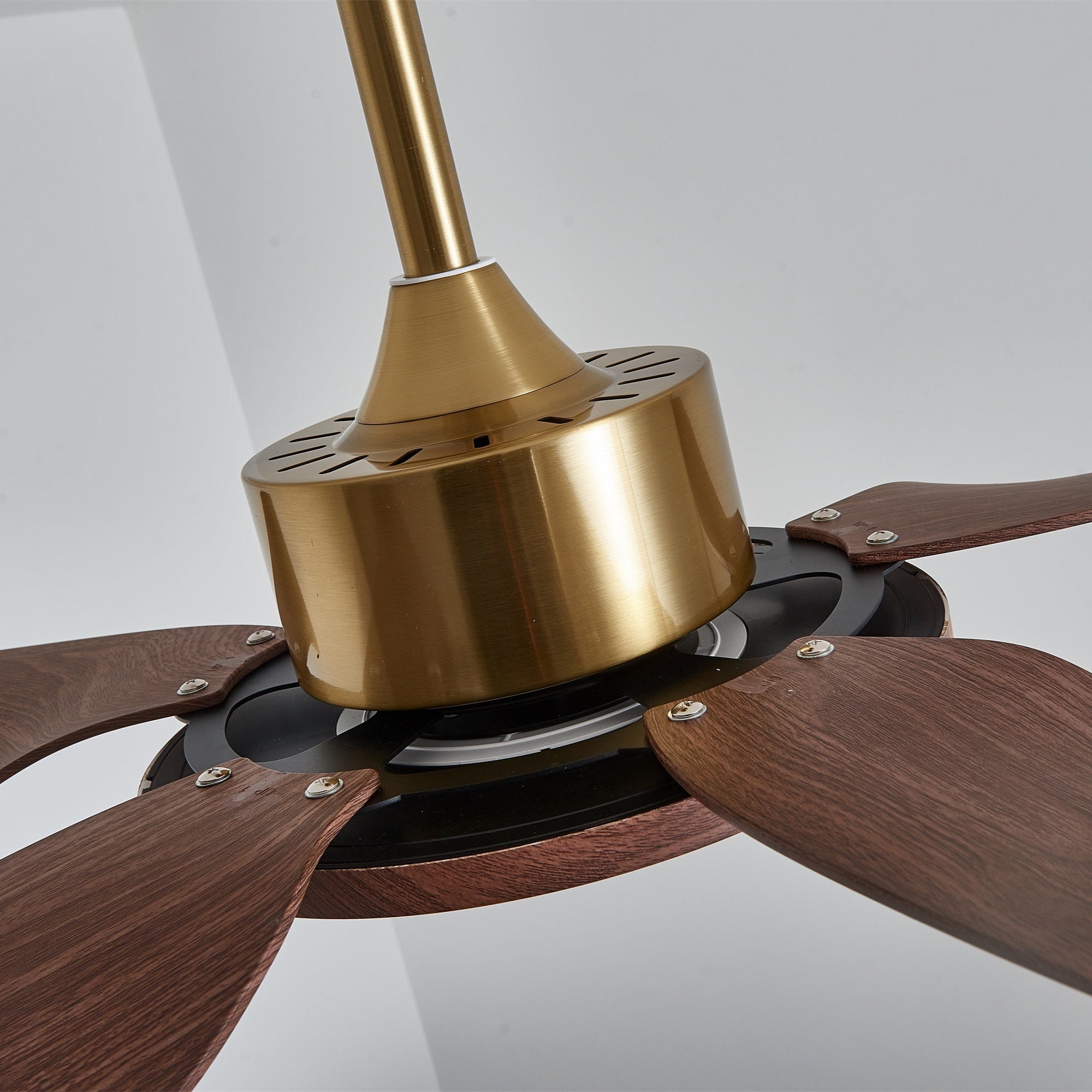 Aurelia Modern Wood Brass Ceiling Fan Light - Letslighting