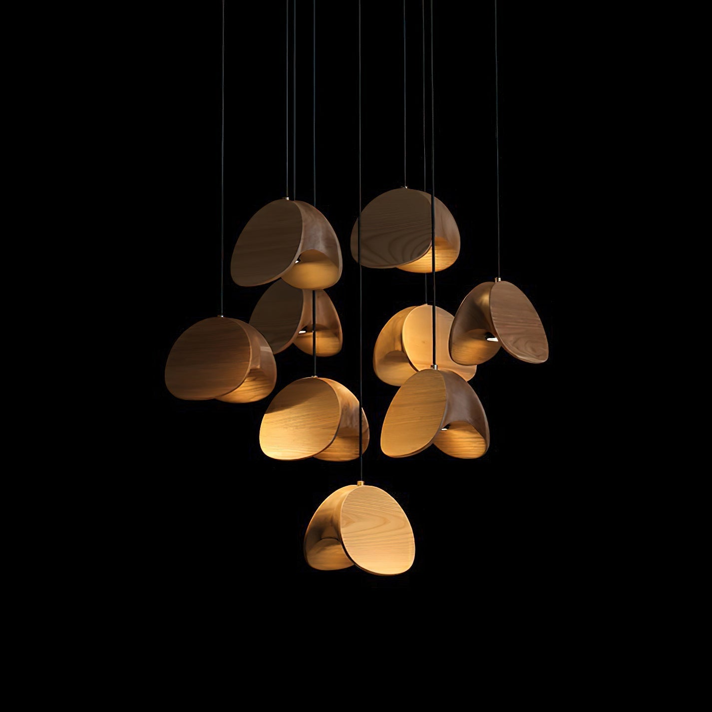 Elmiren Cluster Wood Pendant Light - Letslighting