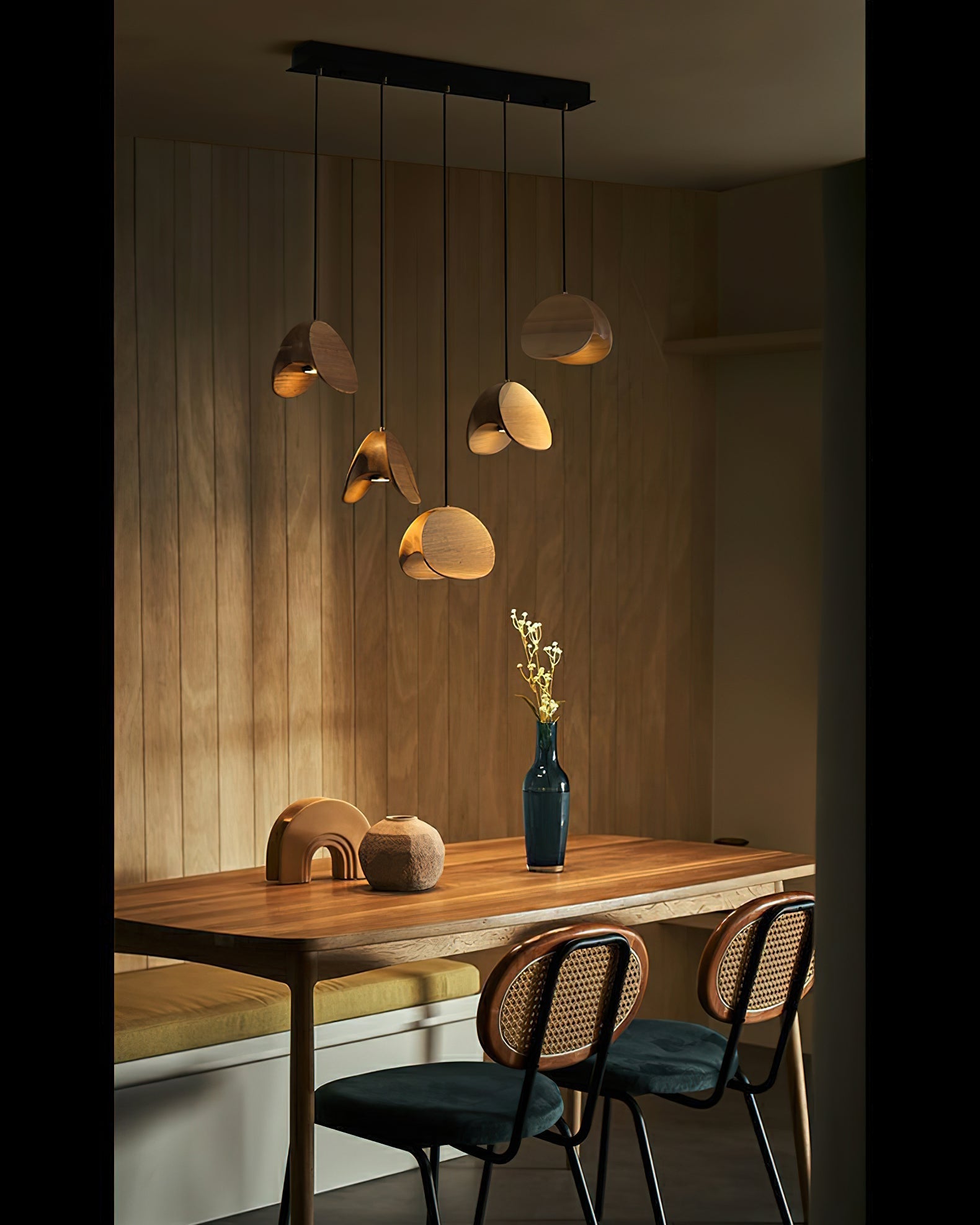 Elmiren Cluster Wood Pendant Light - Letslighting