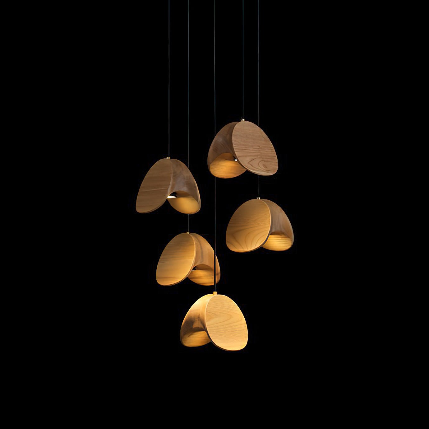 Elmiren Cluster Wood Pendant Light - Letslighting