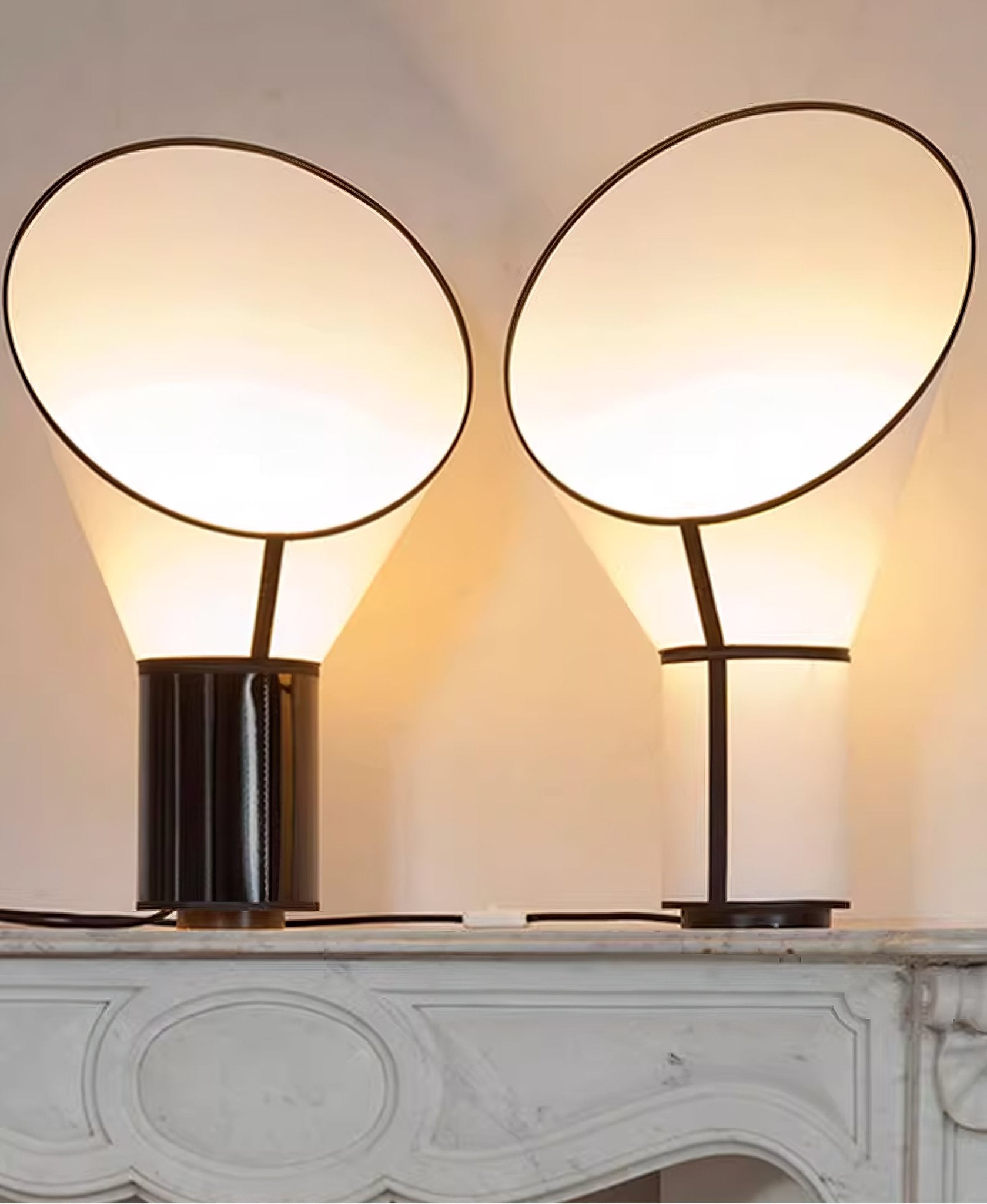 Artful Modern Fabric & Metal Table Lamp